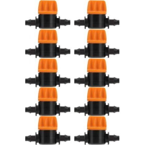 20 Pièces Vanne de Commutation D'irrigation Goutte à Goutte 4/7 Connecteur de Tube D'irrigation Connecteurs de Tuyau Vanne Barbelée Convient pour Jardin Agricole (1/4)