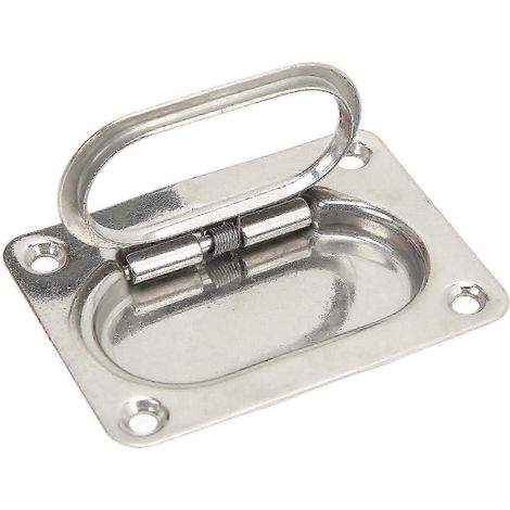 Poignée de trappe affleurante 76 x 57 mm en acier inoxydable 304 poli miroir pour camping-car ou yacht (1/5)