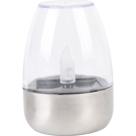 Ortviai Luminaire solaire décoratif en forme de bougie transparente, étanche, pour jardin, allées et terrasses