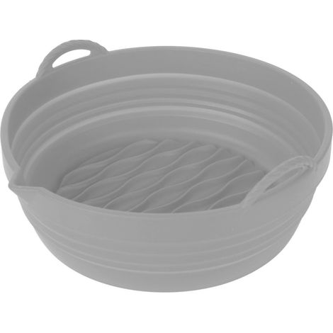 en silicone pliable rond à rayures ondulées pour friteuse