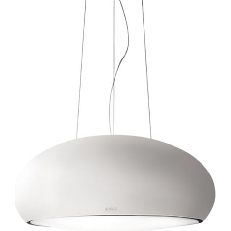 Elica – Hotte décorative suspendue SEASHELL 80 cm – Finition blanc mat – Débit d'air max 400 m3/h – Niveau sonore max 67 dB – Inox (1/5)