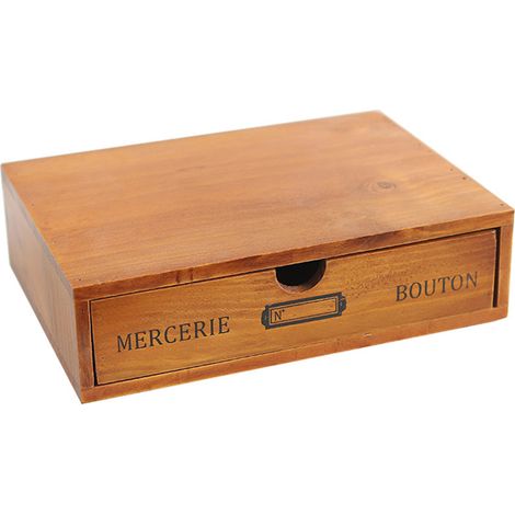 Scatola portaoggetti vintage in legno – Organizzatore per scrivania, tavolo e oggetti decorativi (1/5)