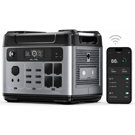 OUKITEL P2001E Plus Tragbare Energiespeicherstation 2048Wh, LiFePO4 Batterie 2400W, Schnellladung, Solar, USV, Camping, Haus