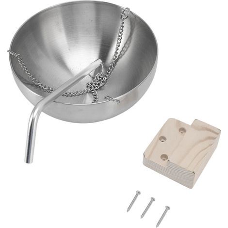 Un bol de sauna suspendu en acier inoxydable, avec une coupelle en bois de 20 cm de long pour contenir les huiles essentielles d'aromathérapie utilisées dans le sauna. (1/5)
