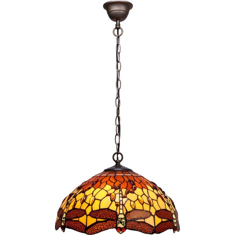 Deckenpendelleuchte mit größerem Durchmesser 40 cm und Kette Belle Amber Series