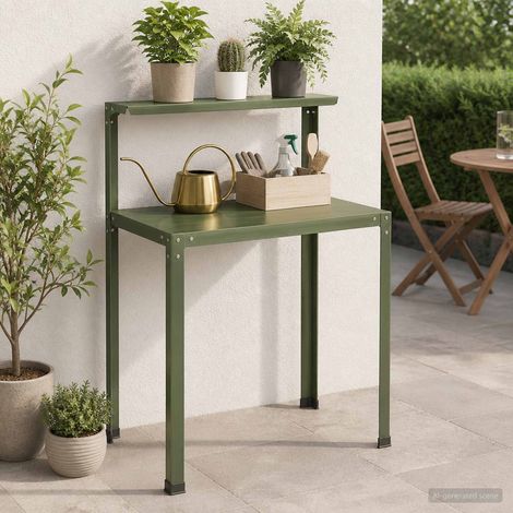vidaXL Tavolo da rinvaso 60 x 50 x 104 cm Acciaio verniciato a polvere (1/5)