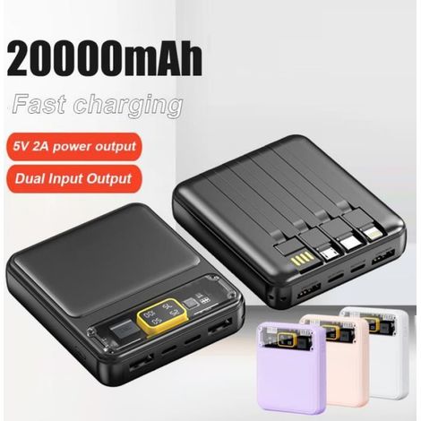 Batterie Externe - - 20000mAh - Noir - Slim - Charge Rapide avec LED (1/4)