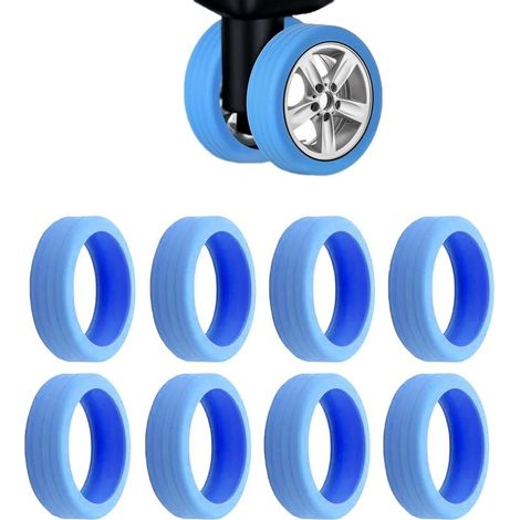 8 Pièces Housses de Protection de Roue de Bagage Housse de Protection pour Roues de Valise En Silicone Réduit Le Bruit Couvre-roue Bagage À Main Protège-Roue pour Plupart des Bagages