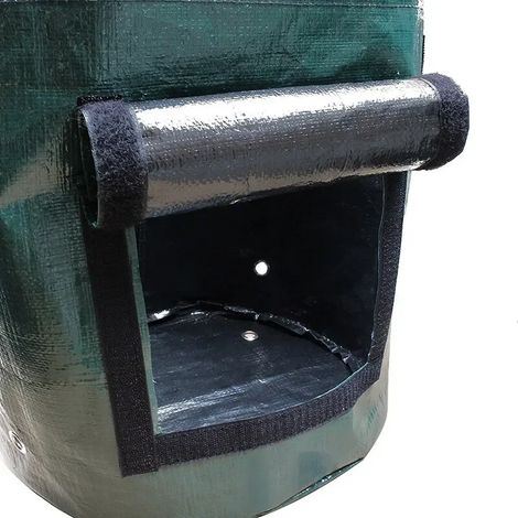 (Sacs de culture pour pommes de terre, 10 gallons, Royaume-Uni) 1 sac de culture pour pommes de terre de jardin en tissu PE épais, avec poignées et rabat d'accès. (1/4)