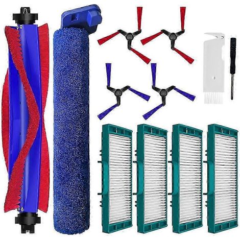Le pack d'accessoires de rechange pour aspirateur Spot+Scrub AI, composé de 12 pièces, comprend une brosse principale, une brosse latérale, une brosse rotative, un filtre HEPA et une cartouche filtran (1/5)