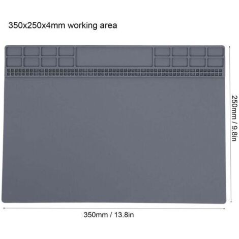 PA Tapis De Soudure Silicone Résistant À La Chaleur 350x250x4mm Pour Électronique Outils (1/4)