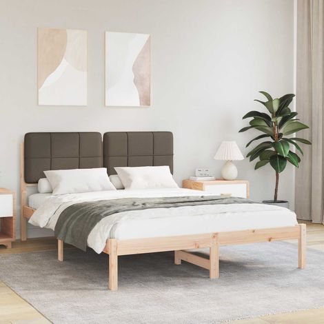 Bettgestell mit gepolstertem Kopfteil Taupe 140 x 190 cm