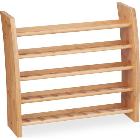 Scaffale portaspezie da terra 5 ripiani pratica conservazione cucina design naturale in bambù marrone 130011990