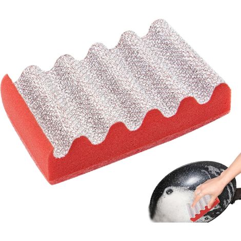 Spazzola per la pulizia della griglia  Spugna per la pulizia di padelle, utensili da cucina, spazzola per la pulizia del barbecue, spazzola per la pulizia sicura della griglia e utensili da cucina (1/5)