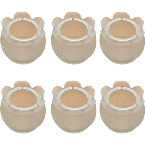 Protecteur de meubles en silicone pour meubles, couvre-jambes transparents, protège-pieds de chaise, 24 pièces (1/2)
