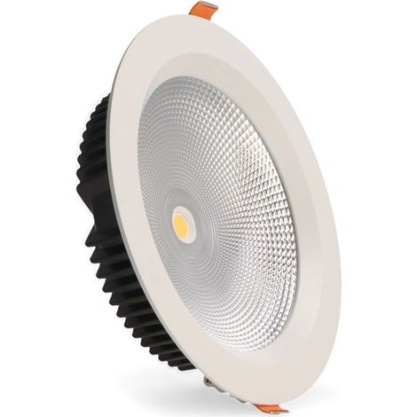 1 unité spot encastrable LED, 30 W, 6000 K, blanc froid, angle 90°, aluminium, IP20, pour plafond ou faux-plafond