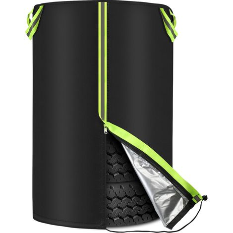 Sac de rangement universel pour 4 pneus de voiture, diamètre 72 cm x hauteur 117 cm, sac de rangement pour pneus Oxford 210D avec bandes réfléchissantes, housse de pneu de voiture avec (1/5)