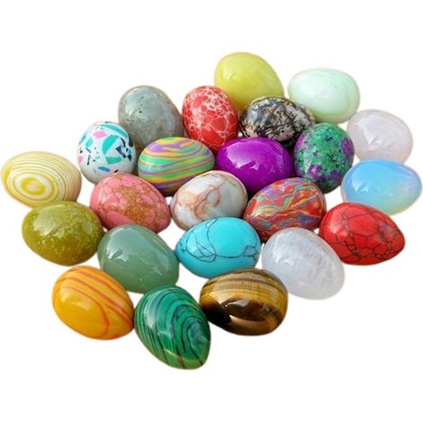 10 Pièces 20mm cristal Pâques œufs mini naturel Stone œuf décorations de collection œuf pierres pour Pâques décoration Pâques panier Stuffers (1/5)