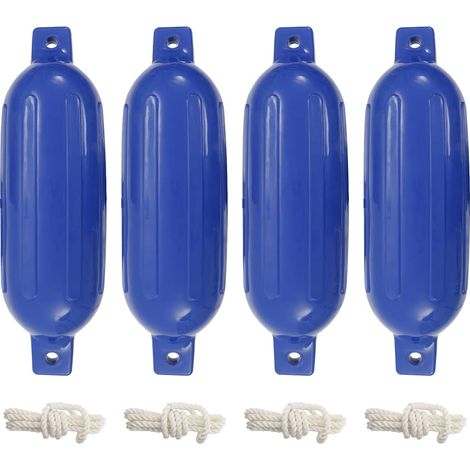 Parachoques para barco 4 unidades PVC azul Ø 16x58 cm vidaXL