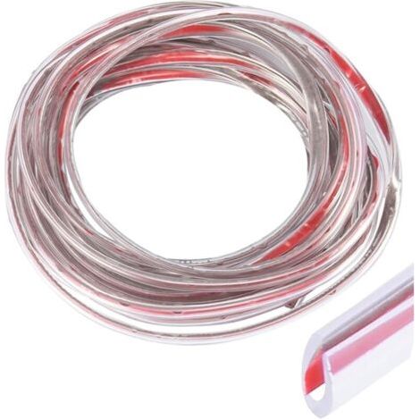 Joint d'étanchéité de porte de voiture de 5 mètres, joint d'étanchéité de porte en forme de U, convient aux SUV, aux monospaces et à la plupart des modèles de voitures (transparent). (1/4)