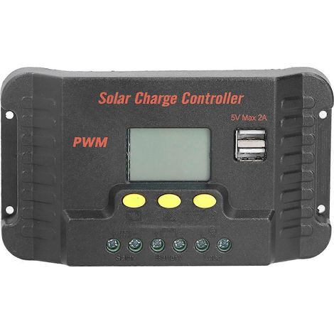 Solarladeregler mit LCD-Display und USB-Ladefunktion für Mobiltelefone, 12/24 V Straßenbeleuchtungsregler, 20 A