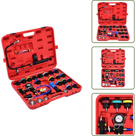 Testeur de pression pour refroidissement et bouchon 28 pcs - Outil De Diagnostic Voiture - Testeur De Pression Radiateur - Kit Entretien Moteur - Outils Mécanique Auto - Kit Réparation Climatisation (1/5)
