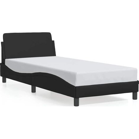 Lit Adulte Lit Contemporain Cadre de lit - noir 80x200 cm similicuir fr27154 (1/5)