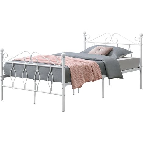 Metallbett Apolda 120x200 cm Doppelbett bis 300kg Weiß [en.casa] (1/5)