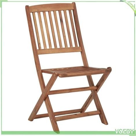 Chaises pliantes d'extérieur - FAFEICY - 3074938 - Bois d'acacia massif - Lot de 6 - Pliantes, résistantes aux intempéries (1/5)