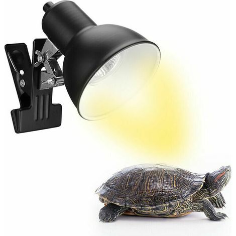 Lámpara de calor para reptiles de 25 W con rotación ajustable de 360° para acuario, con soporte e interruptor, luz UVA, UVB y pinza para tortugas, lagartos y otros reptiles. (1/5)