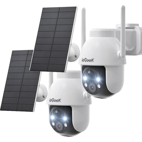 Telecamera di sicurezza, risoluzione 3MP, rotazione a 355°, angolo di visione di 130°, impermeabile IP66, audio bidirezionale. (1/5)