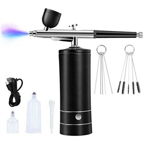 Airbrush set, portable, cordless and rechargeable compressor, 30 PSI complete set--DTEKGAZ