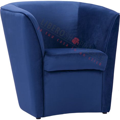 Poltrona in velluto Blu per camera da letto ufficio (1/5)