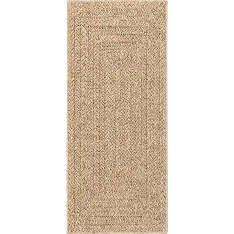 Teppich ZIZUR 80x200 cm Jute-Optik Indoor und Outdoor vidaXL