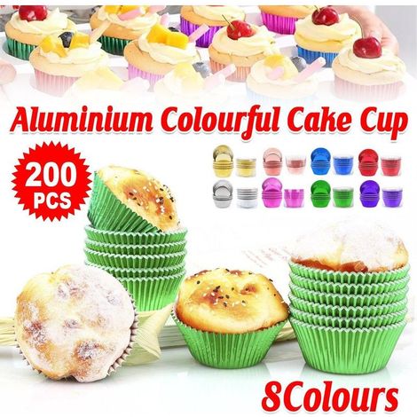 200 blaue Pergamentpapierförmchen für Cupcakes und Muffins zum festlichen Backen (1/4)