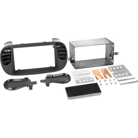 Kit Facade autoradio 2DIN compatible avec Fiat 500-500 C ap07 Noir