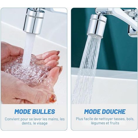 Aérateur de Robinet Rotatif,Extension Filtre Embout Robinets,Filtre économiseur d'eau,Pivotant Mousseur,Pour Diamètre de Filetage Mâle de 20/22/24mm,Universels Pour Cuisine et Salle de Bain (1/4)