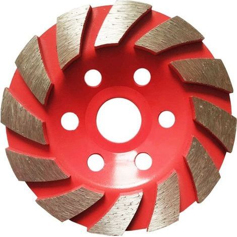 Stück. Diamantschleifscheibensegment zum Polieren von Granit, Mauerwerk, Stein, Beton, Keramik, Außendurchmesser 100 mm (rot) (1/5)