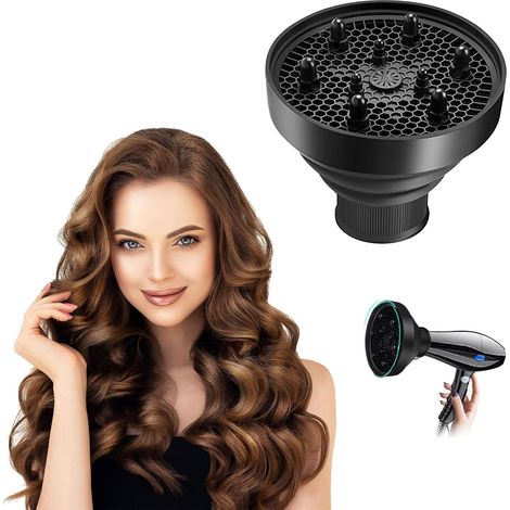 Diffusore universale per asciugacapelli, bocchetta per arricciare i capelli, diffusore per asciugacapelli, diffusore per capelli ricci, per acconciare capelli ricci o mossi (1/5)