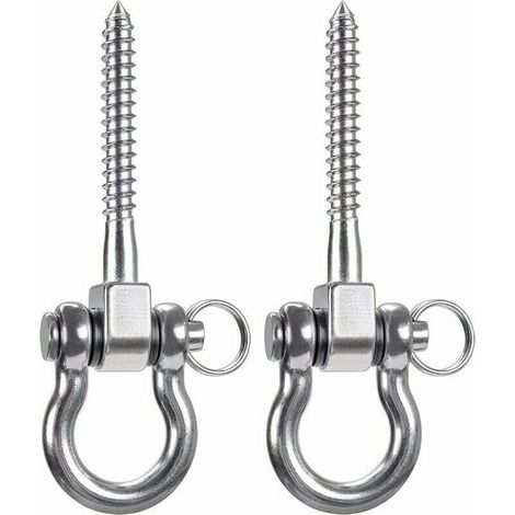 2 pieces, load capacity 900 kg, robust ceiling hooks made of 304 stainless steel, swing hooks, hanging hooks with screws for wooden yoga chairs, punching bags, hammocks, armchairs (1/5)