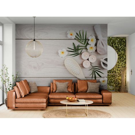 Papier peint Bien-être – Panier spa sel et galets - 150 x 250 cm (1/2)