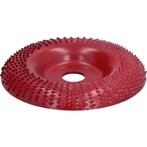 Disque à picots 100mm pour ponçage et façonnage du bois, meule à disque 16mm pour meuleuse d'angle, accessoire de polissage, plateau à thé pour meuleuse, couleur rouge vin. (1/5)