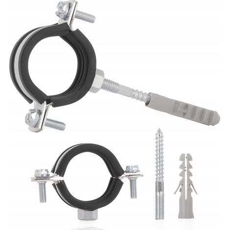 Abrazadera metálica con goma para tubos de 1" (32-36 mm) (1/3)