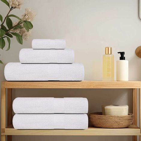 vidaXL 12 Piece Towel Set "FROGN" White 360 gsm (1/5)