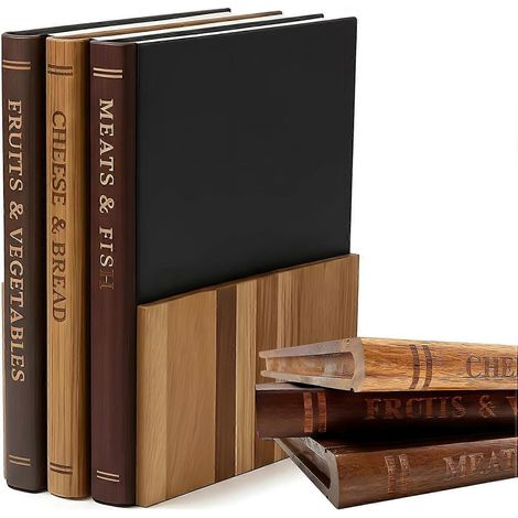 Ensemble de planches à découper en forme de livre, 3 planches à découper en forme de livre avec support, bibliothèque de planches à découper (1/5)
