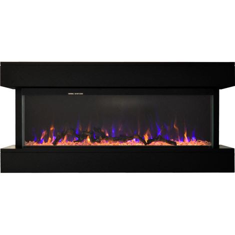 Camino Elettrico da Pavimento Effetto Fiamma 1500W Alaro Nero (1/5)