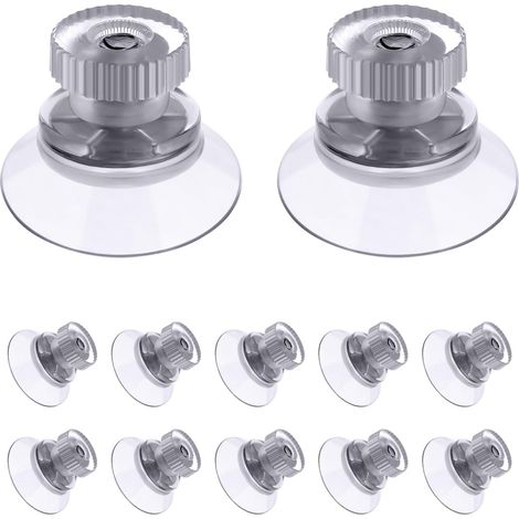 – Lot de 12 ventouses à visser 25mm – Transparentes extra fortes en PVC – Fixation facile pour verre, carrelage, salle de bain, camping car