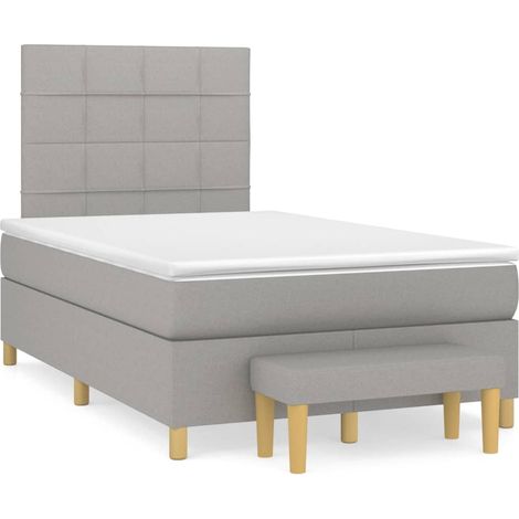 Maison Exclusive - Giroletto a Molle con Materasso Grigio Chiaro 120x200cm Tessuto
