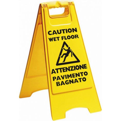 Pannello in plastica avviso pavimento bagnato