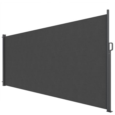 Einziehbarer Sichtschutz für den Außenbereich, wasserabweisend, UV-Schutz 50+, 420 x 185 cm, Dunkelgrau